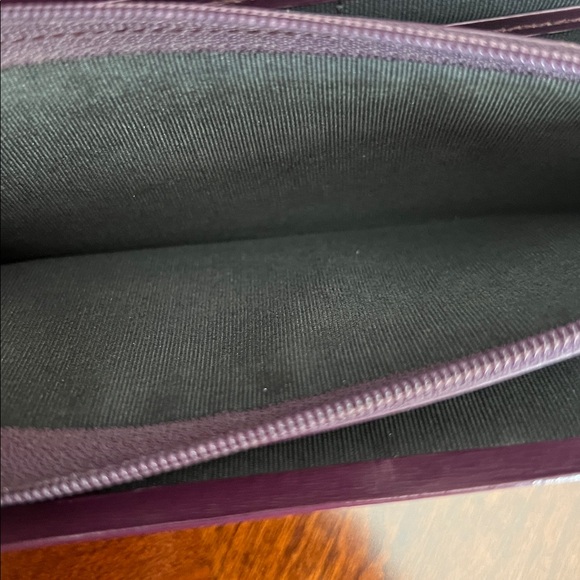 Givenchy Plum Leather Continental Wallet with Silver-Tone Logo GUC - Picture 11 of 17